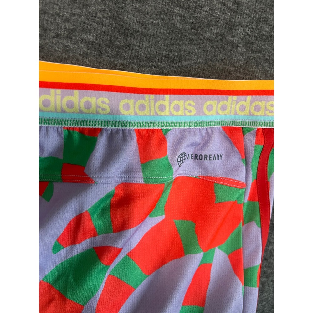 Adidas FARM Pacer Training Shorts Womens XL Purple Glow Red Green HS1198 New - Picture 4 of 13